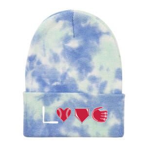 I Love Baseball Player Cute Baseball Pitcher Hitter Catcher Cute Gift Tie Dye 12in Knit Beanie