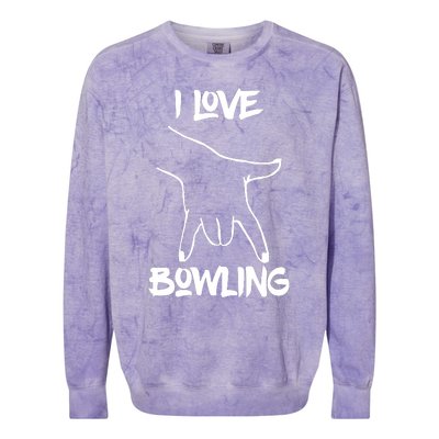 I Love Bowling Colorblast Crewneck Sweatshirt