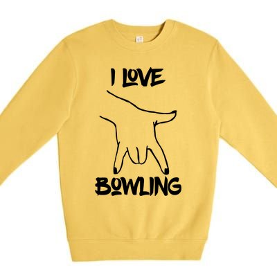 I Love Bowling Premium Crewneck Sweatshirt