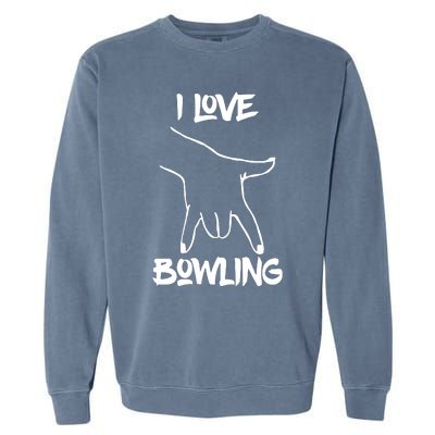 I Love Bowling Garment-Dyed Sweatshirt