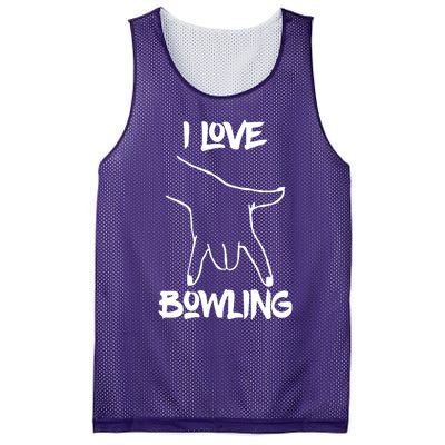 I Love Bowling Mesh Reversible Basketball Jersey Tank