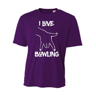 I Love Bowling Performance Sprint T-Shirt