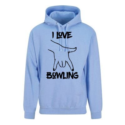 I Love Bowling Unisex Surf Hoodie