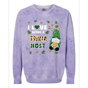 I Love Being Trivia Host Gnome St Patricks Day Gift Colorblast Crewneck Sweatshirt