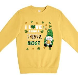 I Love Being Trivia Host Gnome St Patricks Day Gift Premium Crewneck Sweatshirt