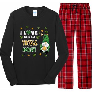 I Love Being Trivia Host Gnome St Patricks Day Gift Long Sleeve Pajama Set