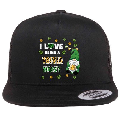 I Love Being Trivia Host Gnome St Patricks Day Gift Flatbill Hat