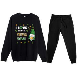 I Love Being Trivia Host Gnome St Patricks Day Gift Premium Crewneck Sweatsuit Set