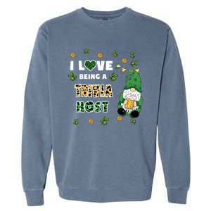 I Love Being Trivia Host Gnome St Patricks Day Gift Garment-Dyed Sweatshirt