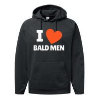 I Love Bald I Heart Bald Lovers Performance Fleece Hoodie