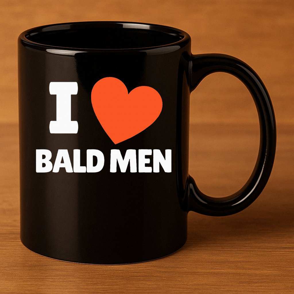 I Love Bald I Heart Bald Lovers 11oz C Handle Ceramic Mug