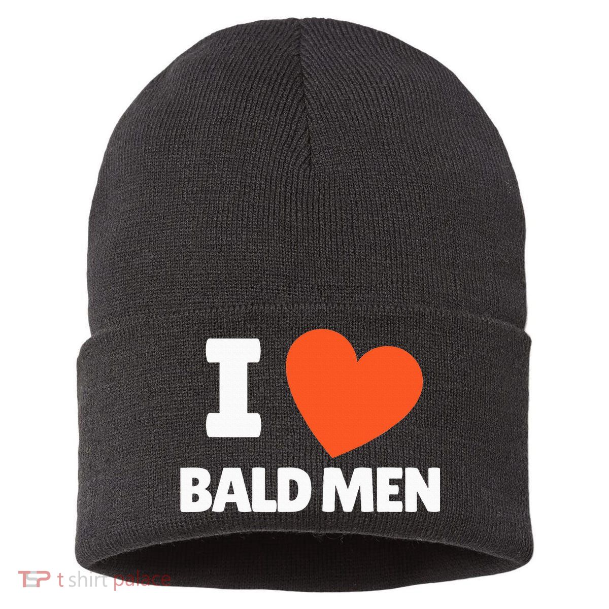 I Love Bald I Heart Bald Lovers Sustainable Knit Beanie