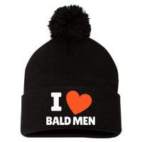 I Love Bald I Heart Bald Lovers Pom Pom 12in Knit Beanie