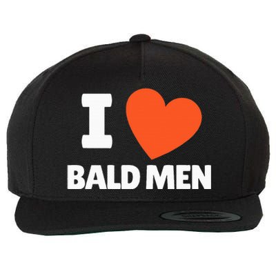 I Love Bald I Heart Bald Lovers Wool Snapback Cap