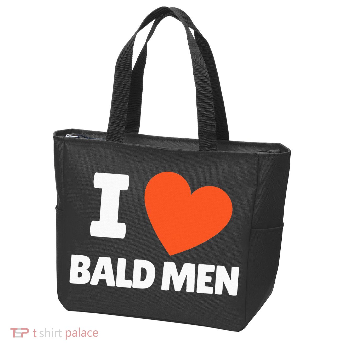 I Love Bald I Heart Bald Lovers Zip Tote Bag