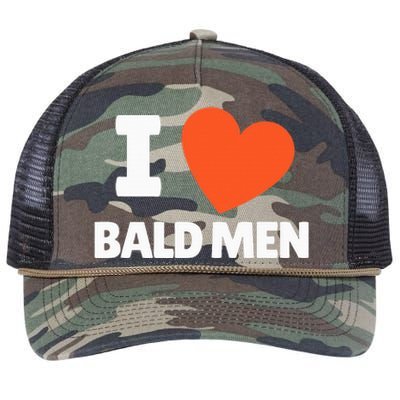 I Love Bald I Heart Bald Lovers Retro Rope Trucker Hat Cap