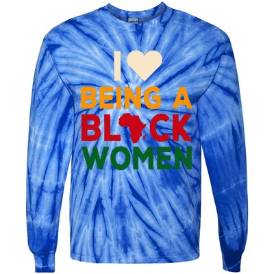 I Love Being A Black Women Black History Month Tie-Dye Long Sleeve Shirt