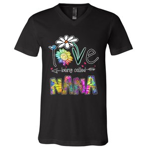 I Love Being Called Nana Sunflower MotherS Day Gift V-Neck T-Shirt