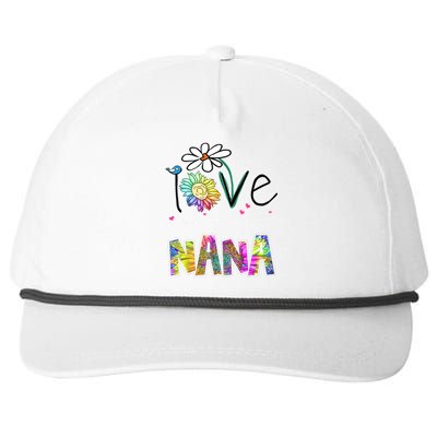 I Love Being Called Nana Sunflower MotherS Day Gift Snapback Five-Panel Rope Hat