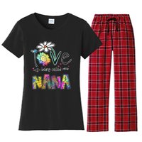 I Love Being Called Nana Sunflower MotherS Day Gift Women's Flannel Pajama Set