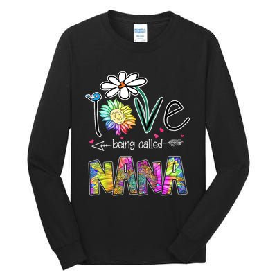 I Love Being Called Nana Sunflower MotherS Day Gift Tall Long Sleeve T-Shirt