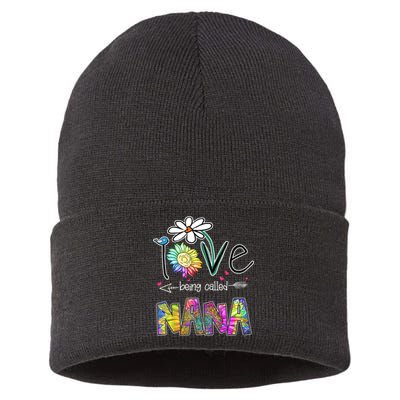 I Love Being Called Nana Sunflower MotherS Day Gift Sustainable Knit Beanie