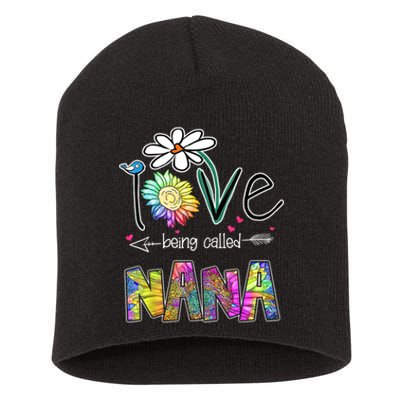 I Love Being Called Nana Sunflower MotherS Day Gift Short Acrylic Beanie