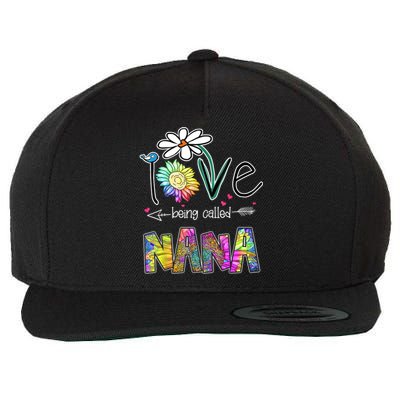 I Love Being Called Nana Sunflower MotherS Day Gift Wool Snapback Cap