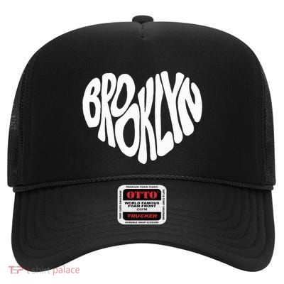 I Love Brooklyn New York Nyc High Crown Mesh Back Trucker Hat