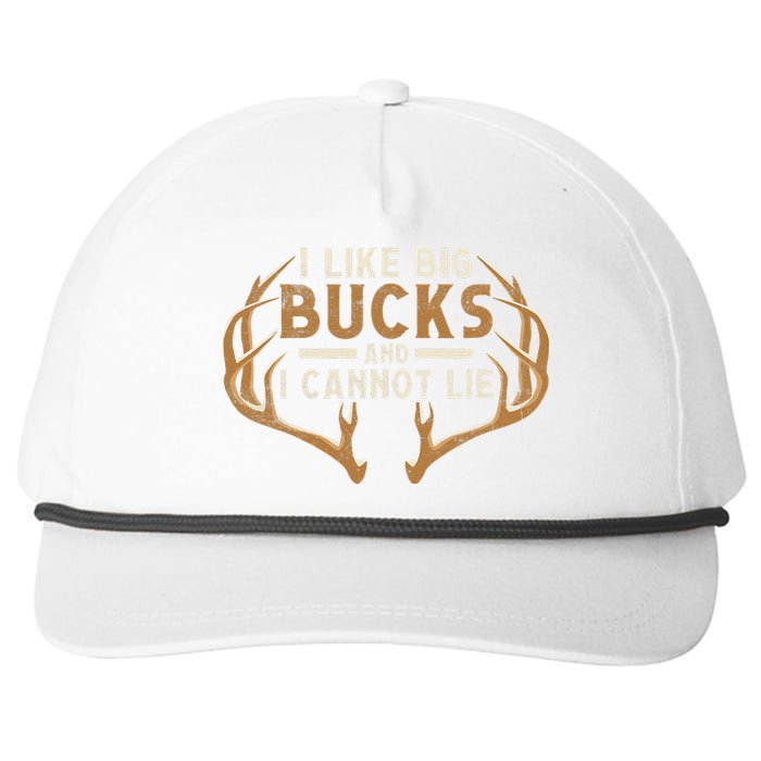 I Like Big Bucks And I Cannot Lie Hunter Deer Hunting Snapback Five-Panel Rope Hat