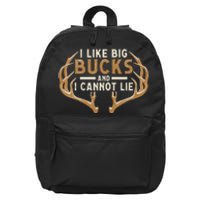 I Like Big Bucks And I Cannot Lie Hunter Deer Hunting 16 in Basic Backpack