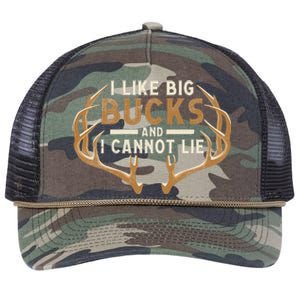 I Like Big Bucks And I Cannot Lie Hunter Deer Hunting Retro Rope Trucker Hat Cap