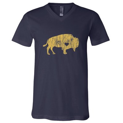 I Love Buffaloes Golden Buffalo Bison Lover Gift Ideas V-Neck T-Shirt