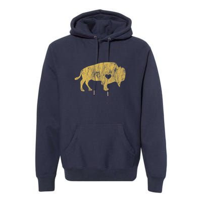 I Love Buffaloes Golden Buffalo Bison Lover Gift Ideas Premium Hoodie