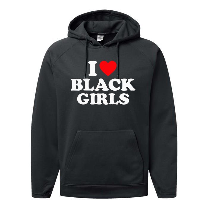 I Love Black Performance Fleece Hoodie