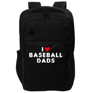 I Love Baseball Dads Funny Red Heart Great Gift Impact Tech Backpack