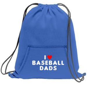 I Love Baseball Dads Funny Red Heart Great Gift Sweatshirt Cinch Pack Bag