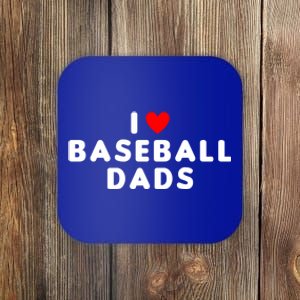 I Love Baseball Dads Funny Red Heart Great Gift Coaster