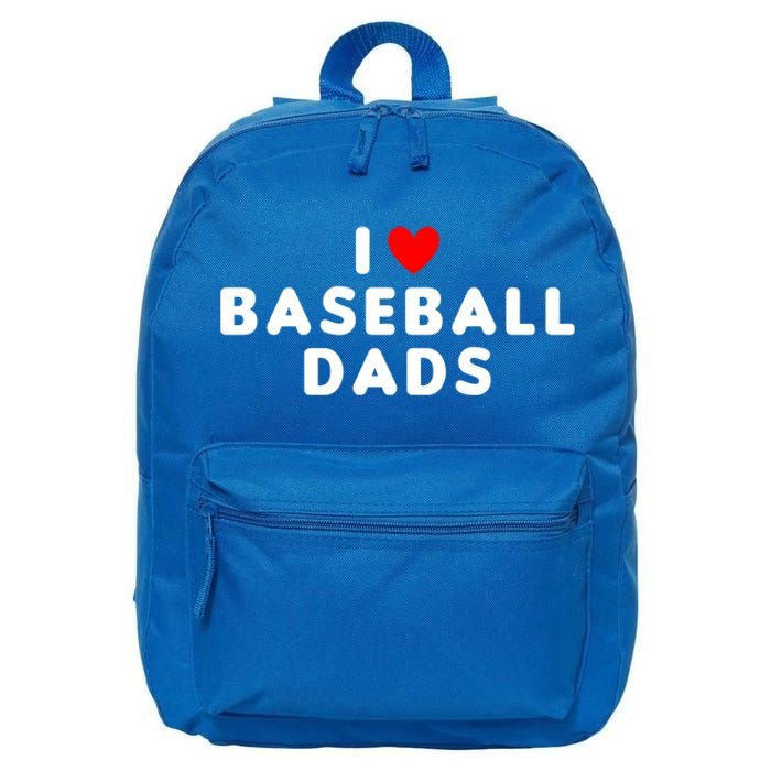 I Love Baseball Dads Funny Red Heart Great Gift 16 in Basic Backpack