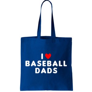 I Love Baseball Dads Funny Red Heart Great Gift Tote Bag