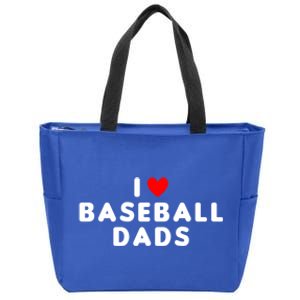 I Love Baseball Dads Funny Red Heart Great Gift Zip Tote Bag