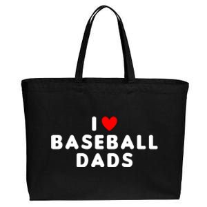 I Love Baseball Dads Funny Red Heart Great Gift Cotton Canvas Jumbo Tote