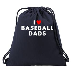 I Love Baseball Dads Funny Red Heart Great Gift Drawstring Bag