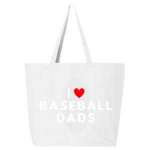 I Love Baseball Dads Funny Red Heart Great Gift 25L Jumbo Tote