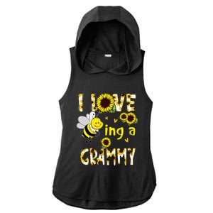 I Love Being A Grammy Sunflower Bee Mothers Day Ladies PosiCharge Tri-Blend Wicking Draft Hoodie Tank