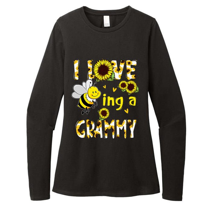 I Love Being A Grammy Sunflower Bee Mothers Day Womens CVC Long Sleeve Shirt