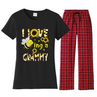 I Love Being A Grammy Sunflower Bee Mothers Day Women's Flannel Pajama Set