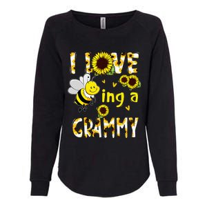 I Love Being A Grammy Sunflower Bee Mothers Day Womens California Wash Sweatshirt