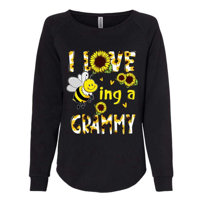 I Love Being A Grammy Sunflower Bee Mothers Day Womens California Wash Sweatshirt