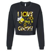 I Love Being A Grammy Sunflower Bee Mothers Day Cropped Pullover Crew